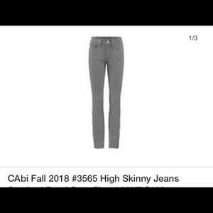 CAbi High Skinny Jeans Smoked Pearl Gray Size 10